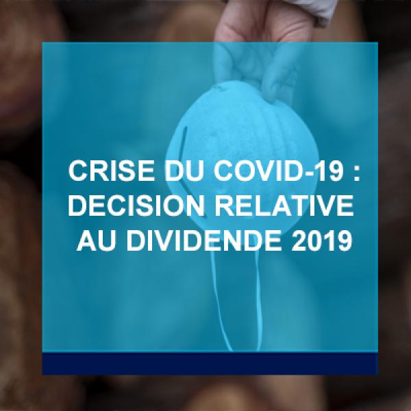Corporate - Actualité - Decision regarding the 2019 dividend